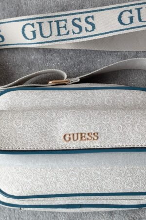 Bolsa- Crossbody Guess beige con verde azulado